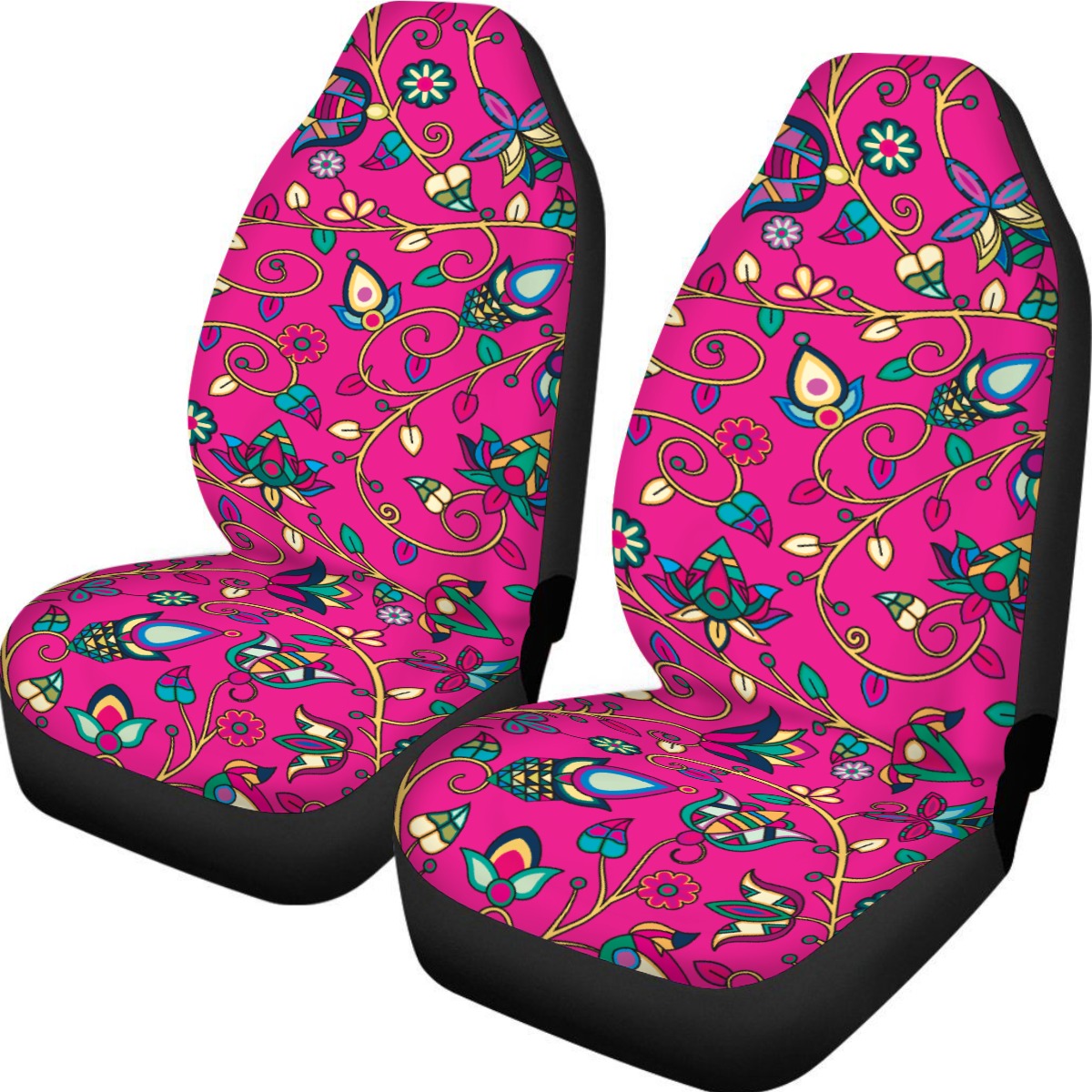 Thorny Path Pink Universal Car Seat Cover With Thickened Back