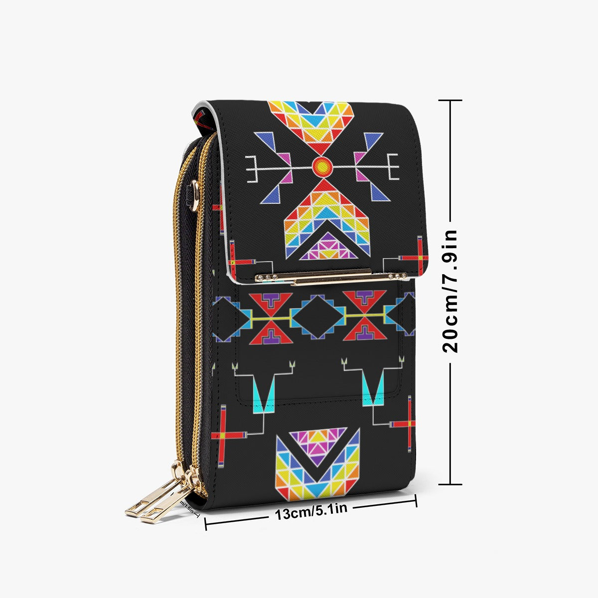 Rainy Chief Rainbow Black Mobile Phone Chest Bag