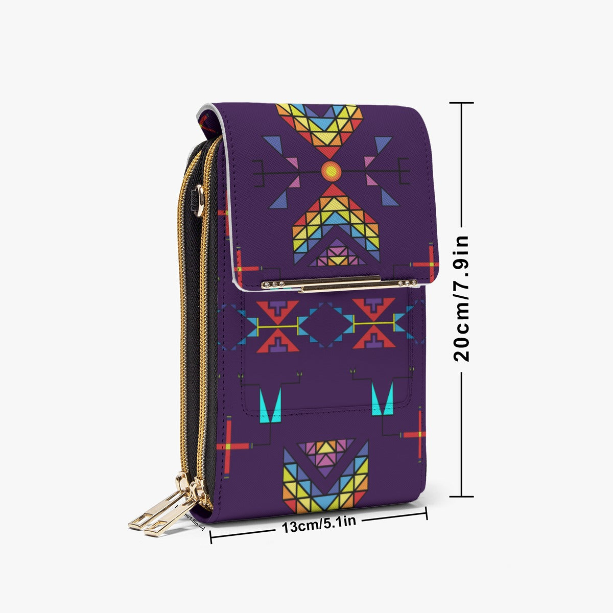 Rainy Chief Rainbow Dark Purple Mobile Phone Chest Bag