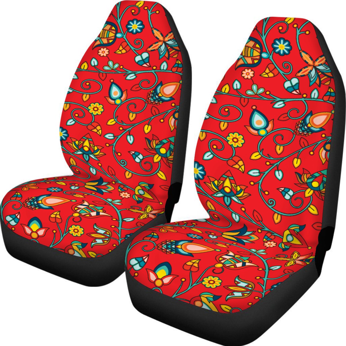 Thorny Path Red Universal Car Seat Cover With Thickened Back