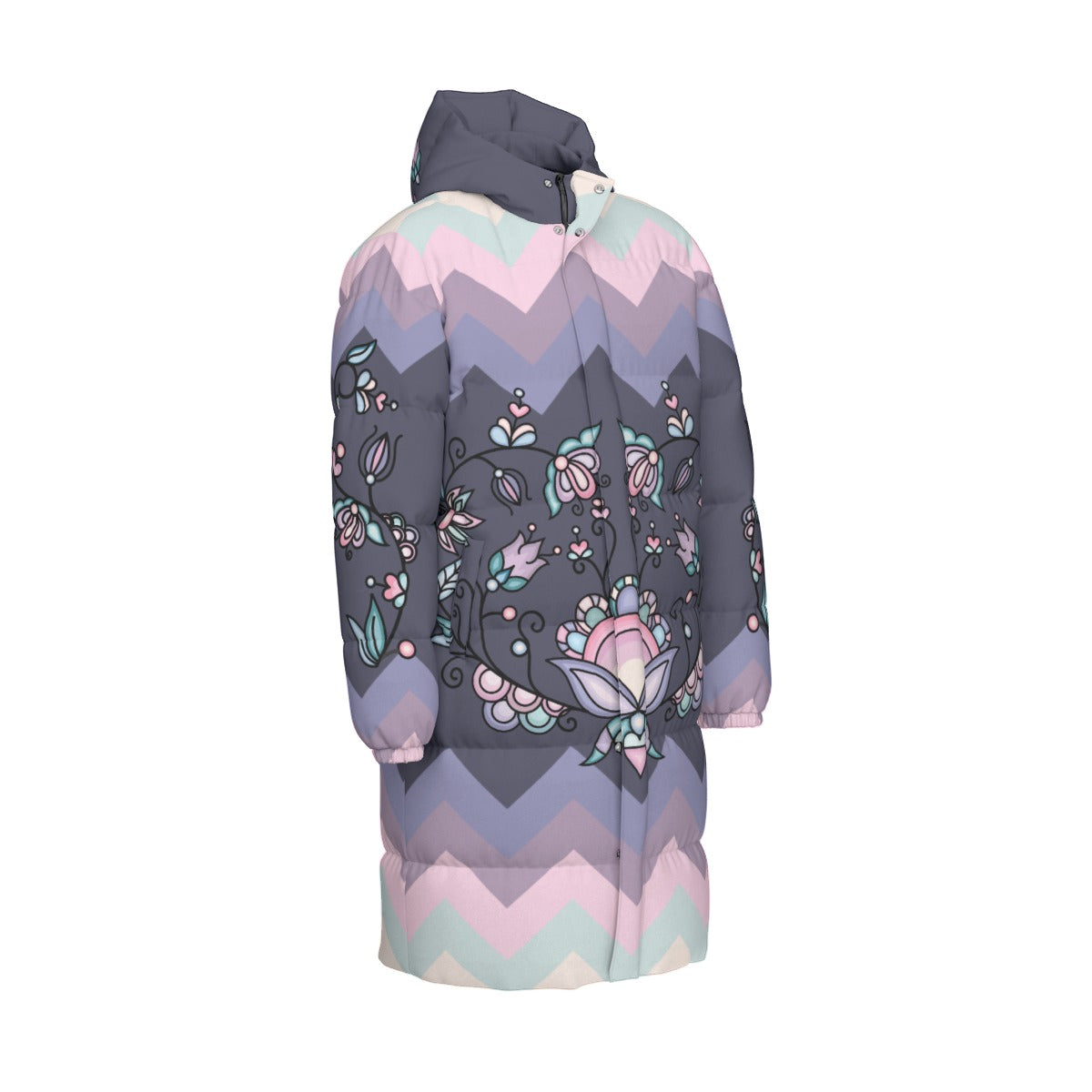 Silver Frostflower Unisex Long Down Jacket