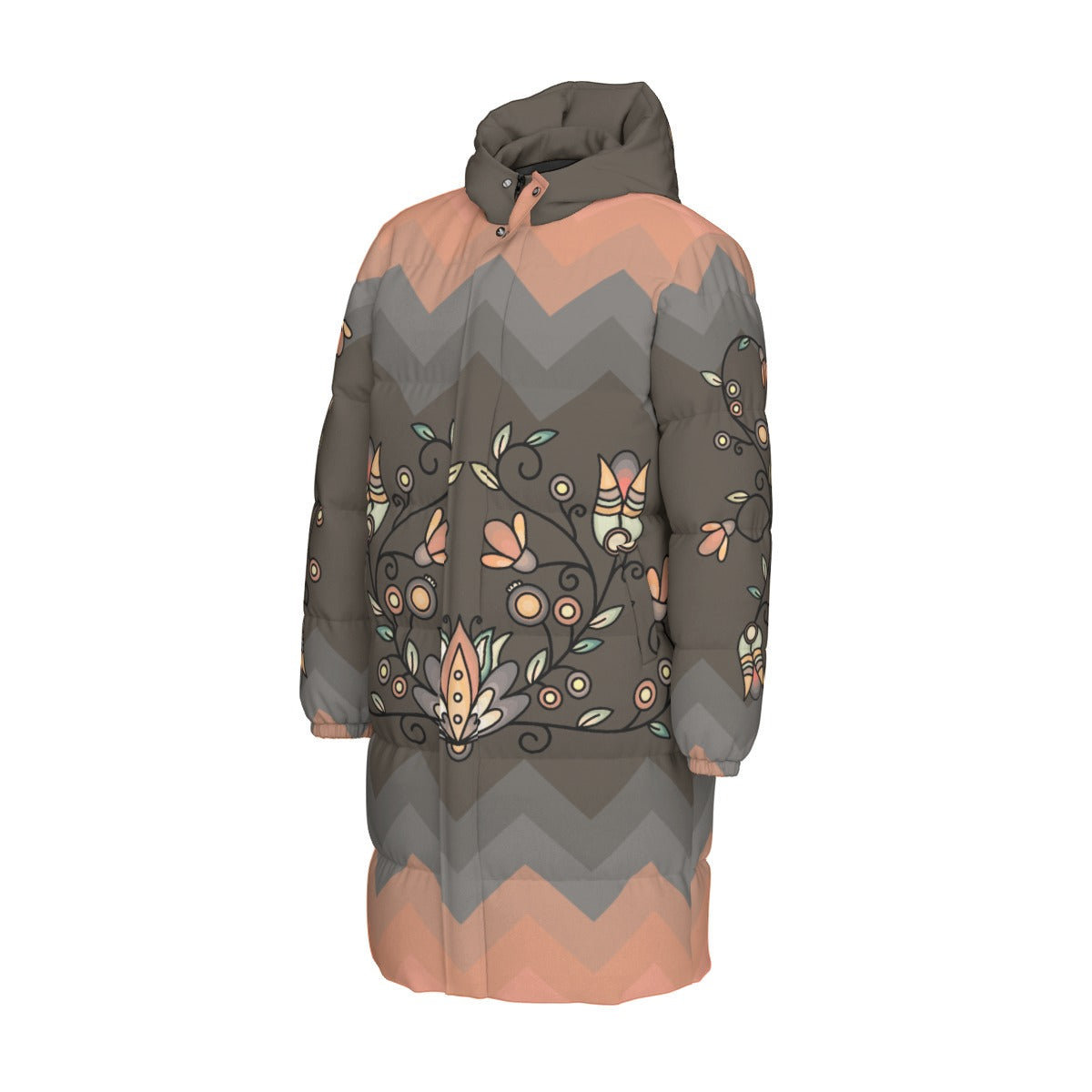 Roots and Rising Earthy Unisex Long Down Jacket