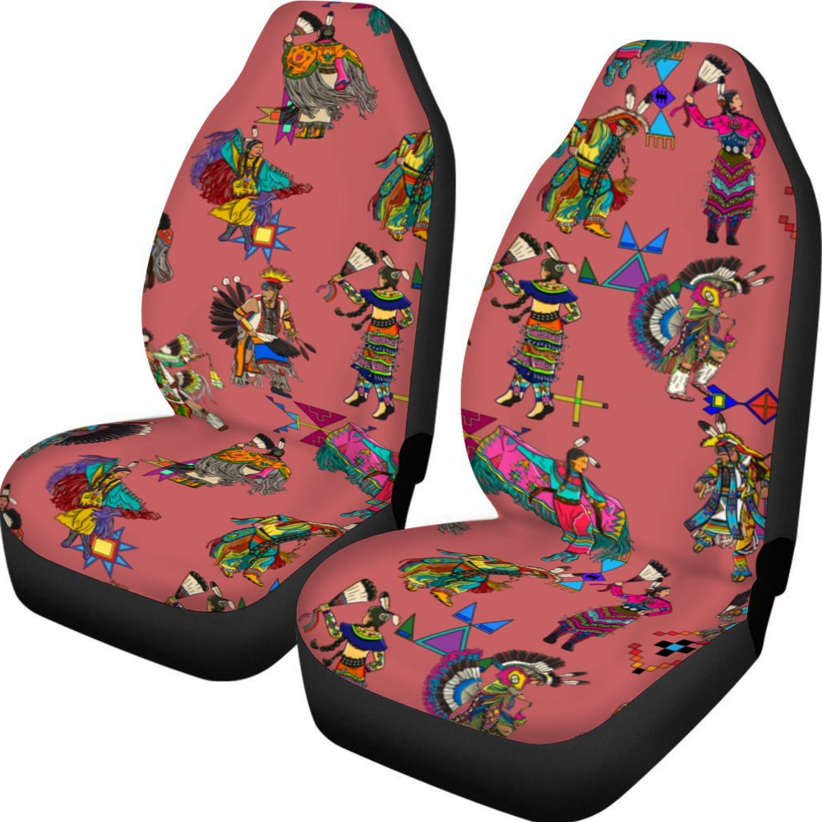 Grand Entry Dancers Terra Cotta Universal Car Seat Cover With Thickened Back