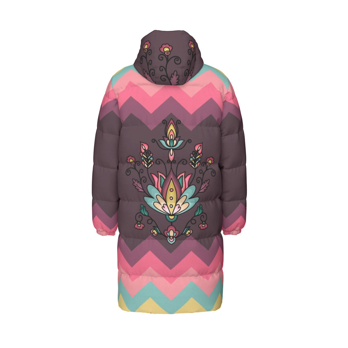 Golden Harvest Bloom Unisex Long Down Jacket