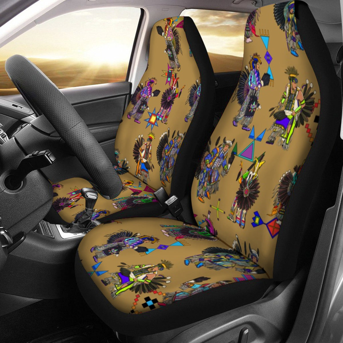 Men's Tradish Dancers Earth Universal Car Seat Cover With Thickened Back