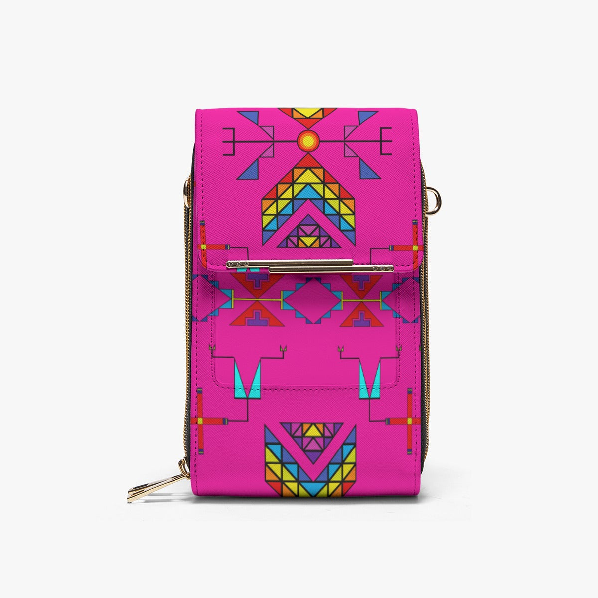 Rainy Chief Rainbow Hot Pink Mobile Phone Chest Bag