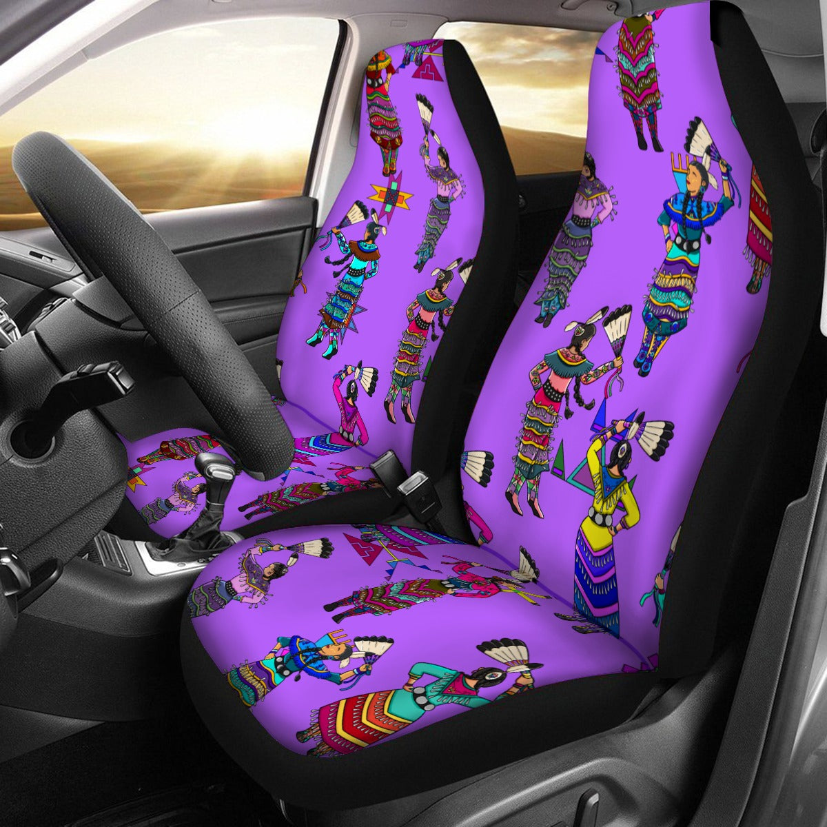 Women's Jingle Dancers Purple Universal Car Seat Cover With Thickened Back