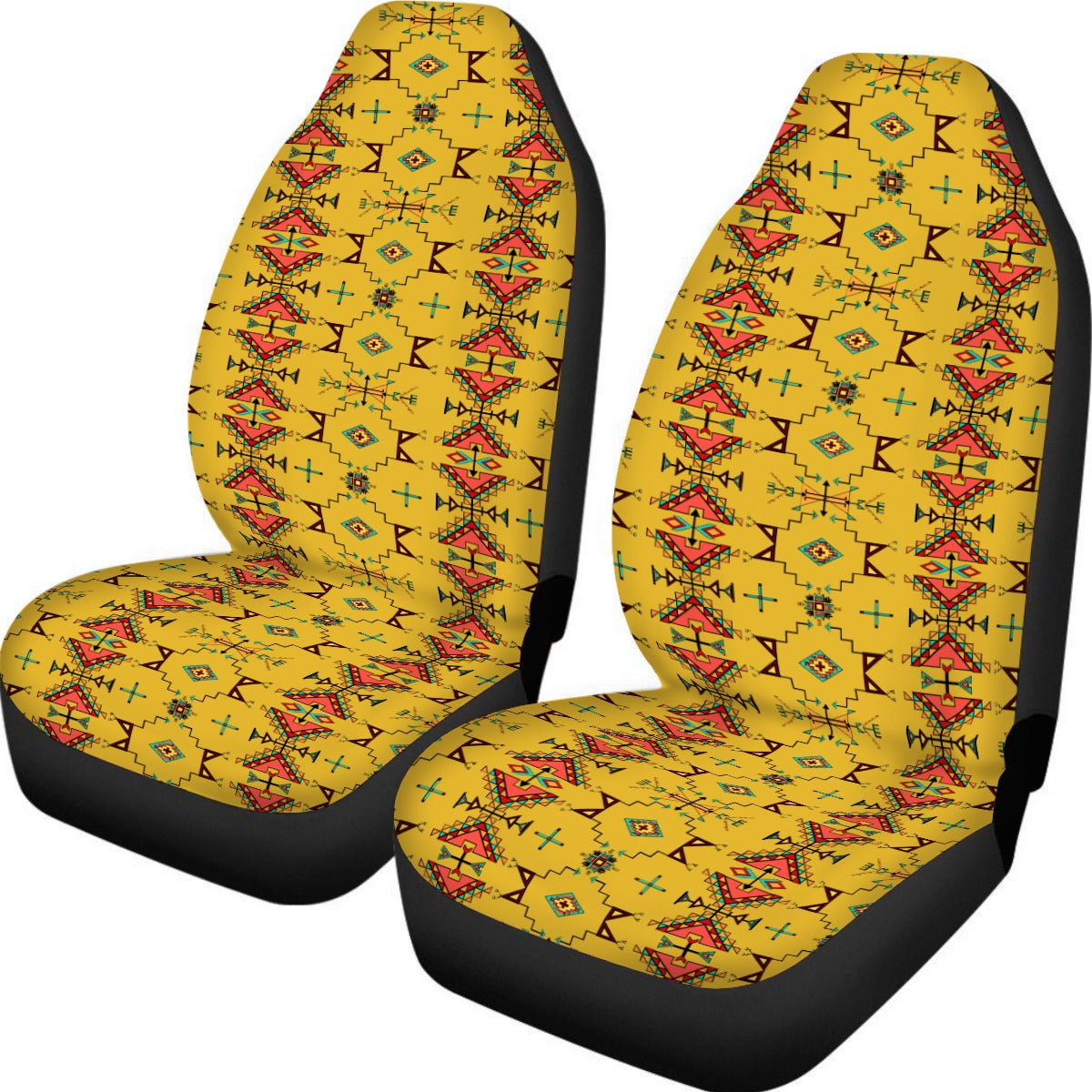 Thunder Flight Yellow Universal Car Seat Cover With Thickened Back