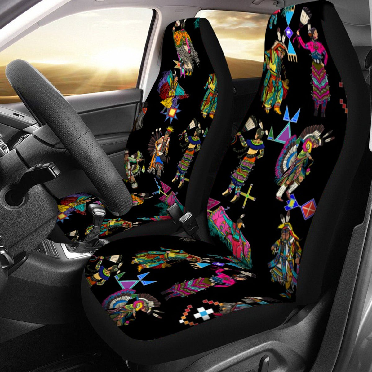 Grand Entry Dancers Black Universal Car Seat Cover With Thickened Back