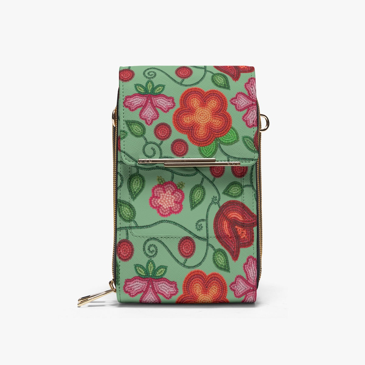 Rose Reverie Green Mobile Phone Chest Bag