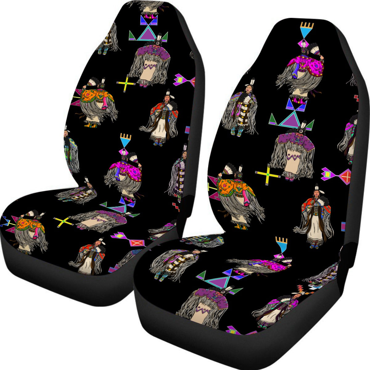 Women's Tradish Dancers Black Universal Car Seat Cover With Thickened Back