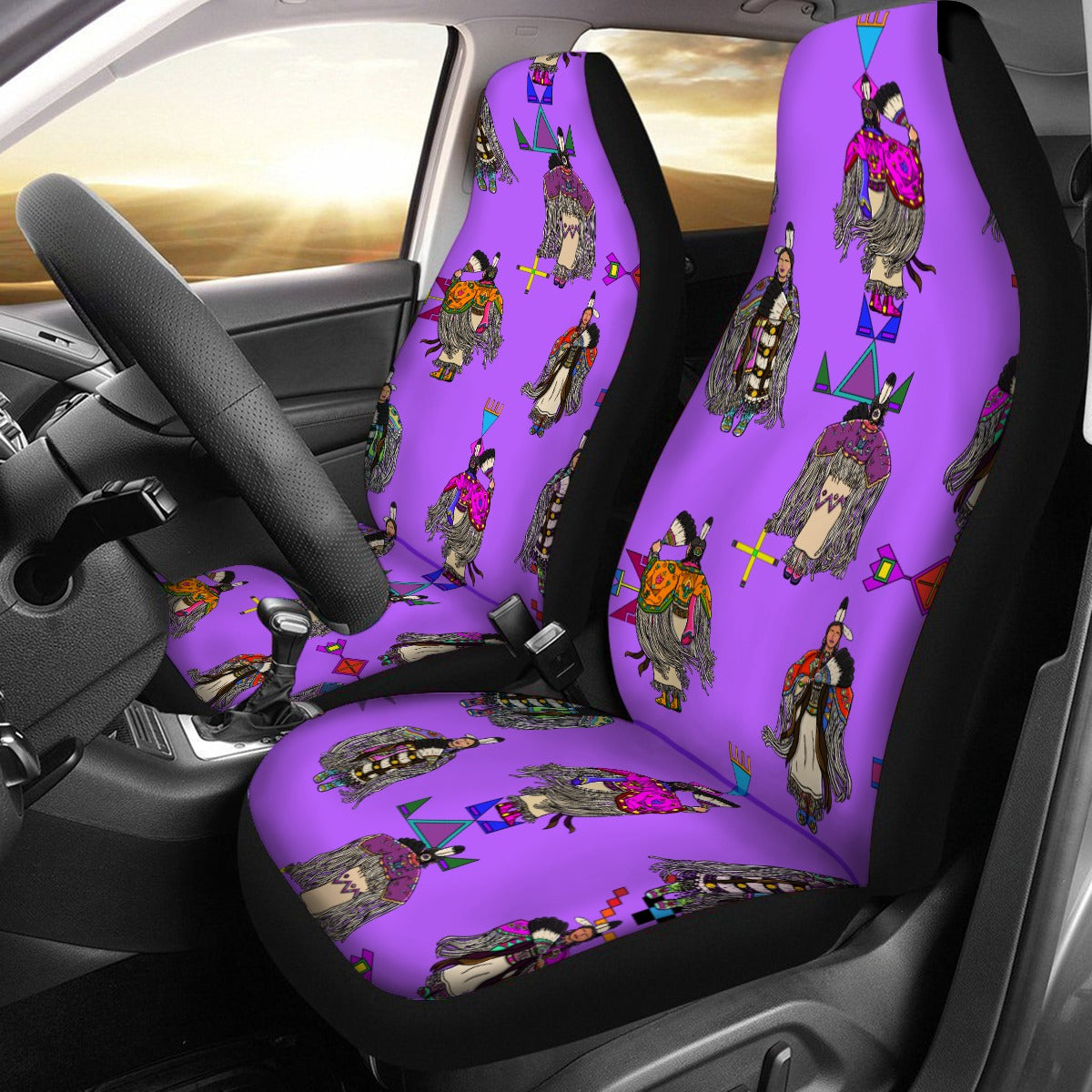 Women's Tradish Dancers Purple Universal Car Seat Cover With Thickened Back