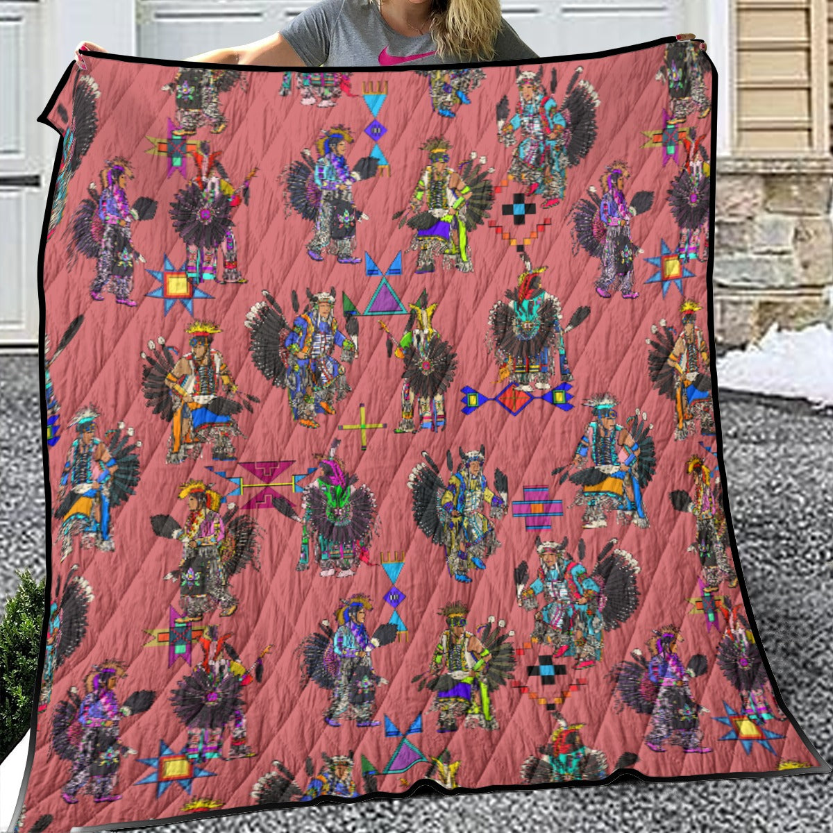 Men's Tradish Dancers Terra Cotta Lightweight & Breathable Quilt With Edge-wrapping Strips