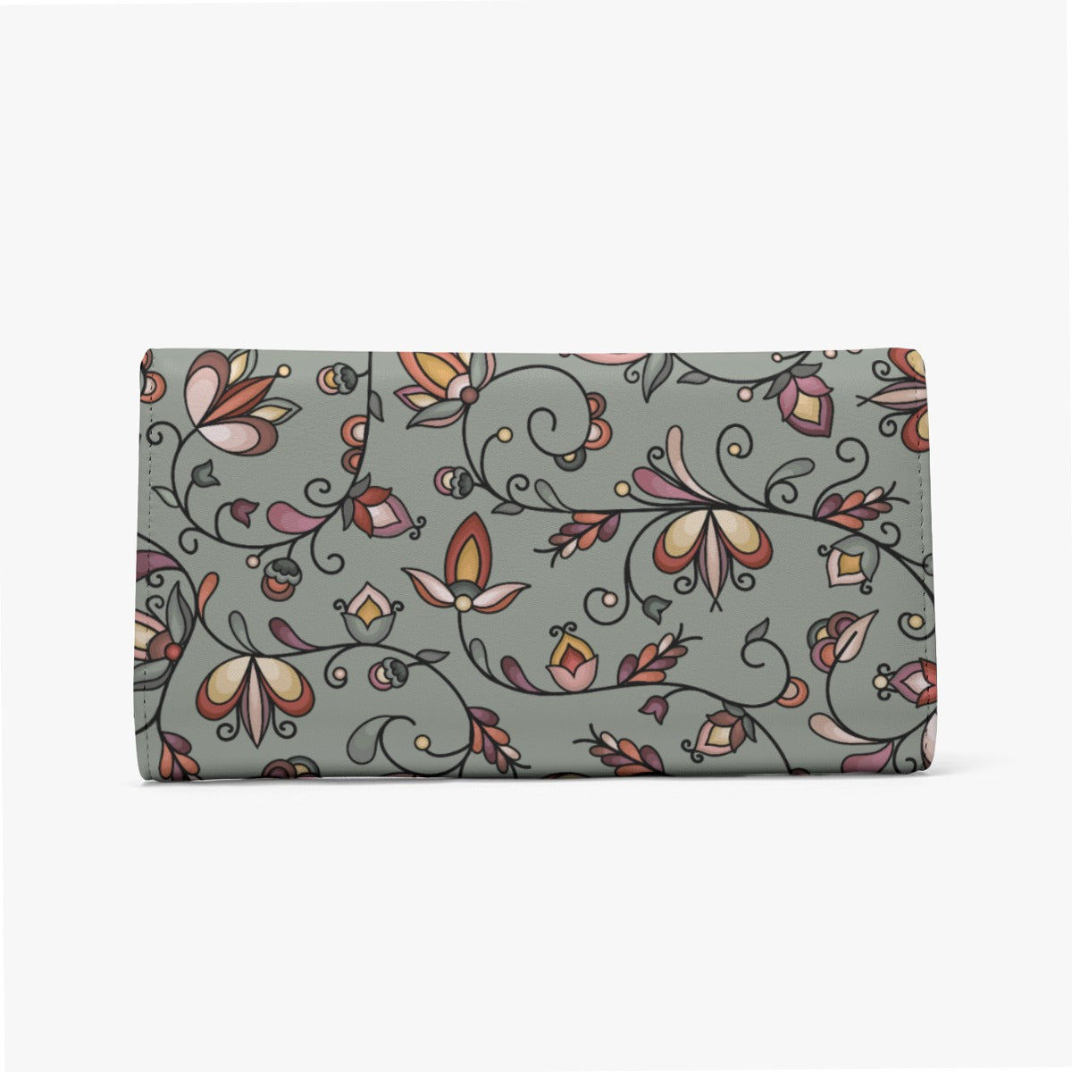 Burnt Sky Petals Green Foldable Wallet