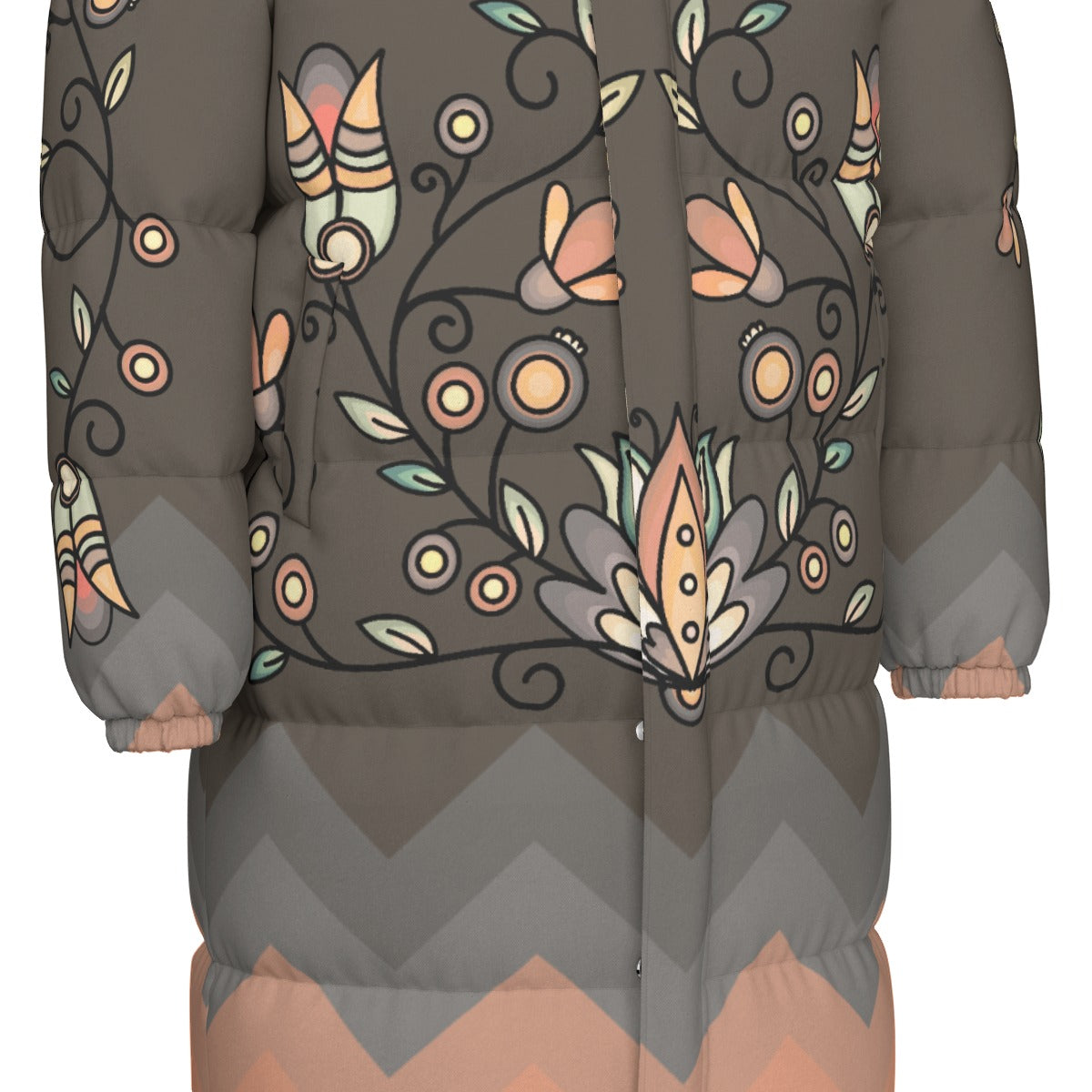 Roots and Rising Earthy Unisex Long Down Jacket