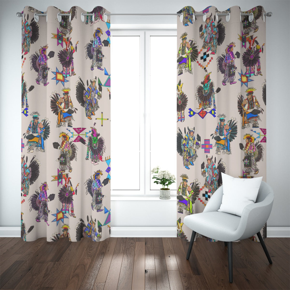 Men's Tradish Dancers Muslin White Blackout Grommet Curtains | 265(gsm)