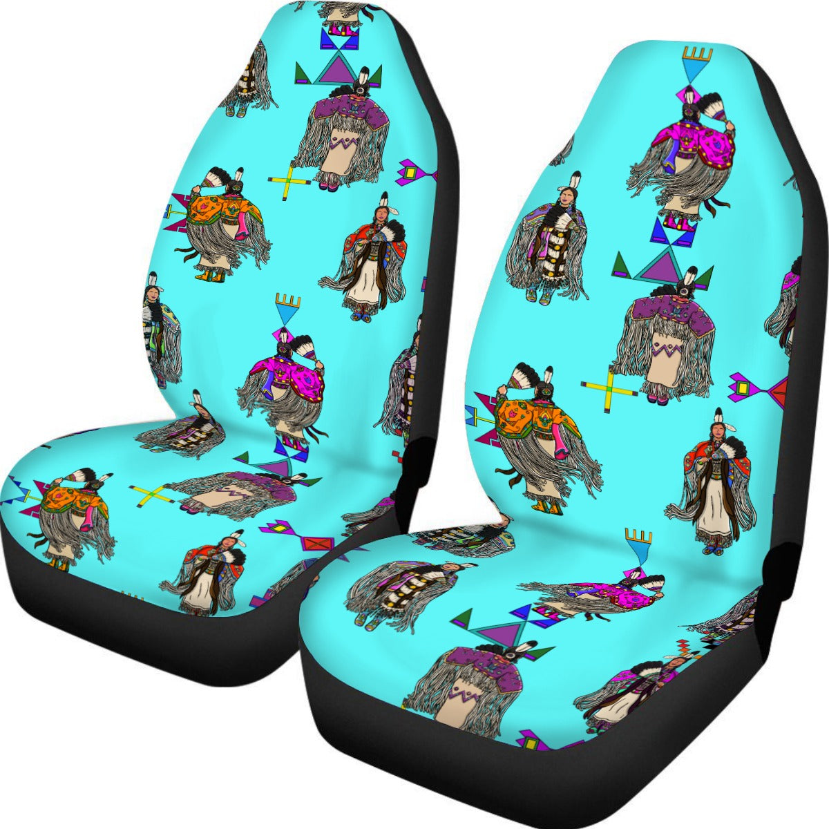 Women's Tradish Dancers Turquoise Universal Car Seat Cover With Thickened Back