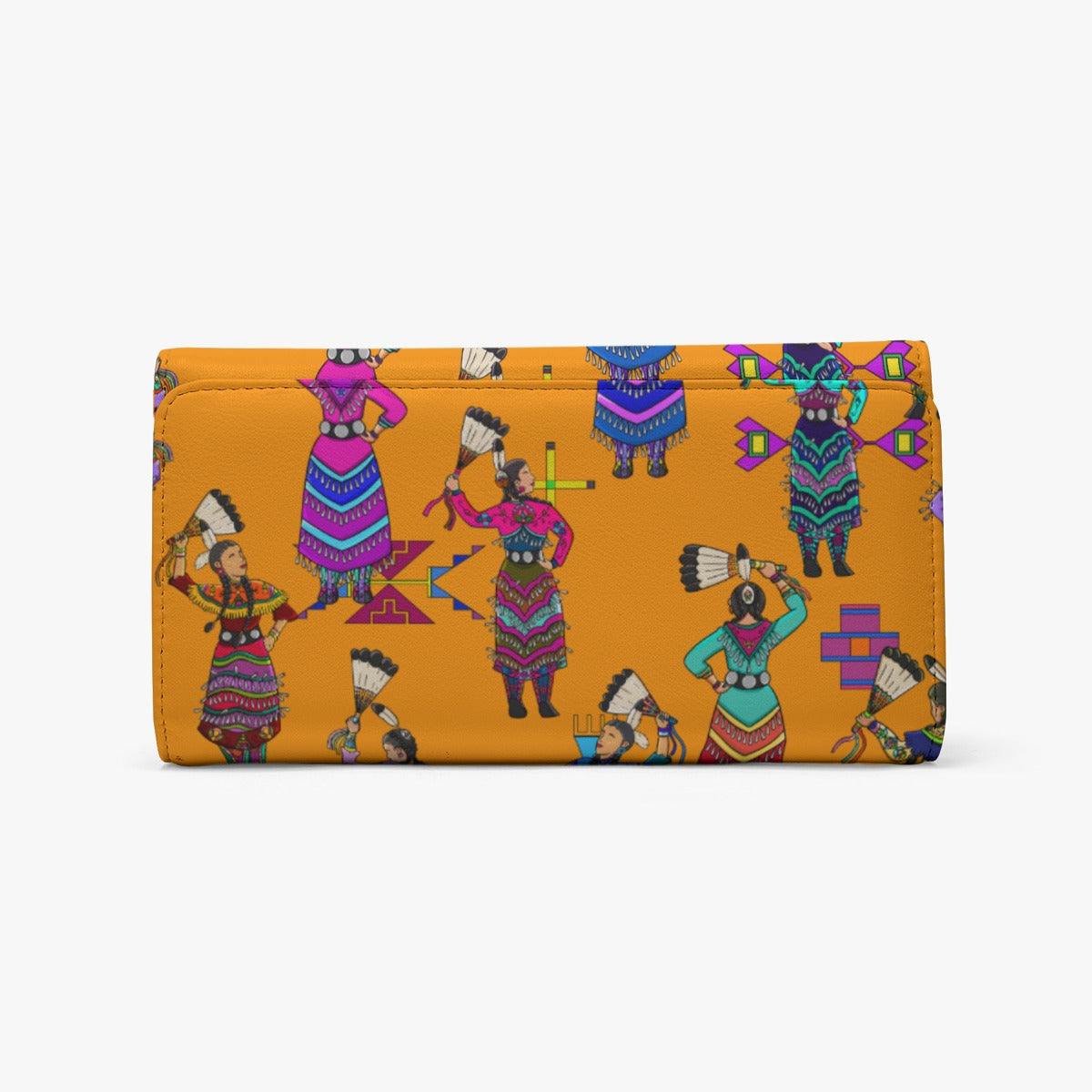 Women's Jingle Dancers Orange Foldable Wallet