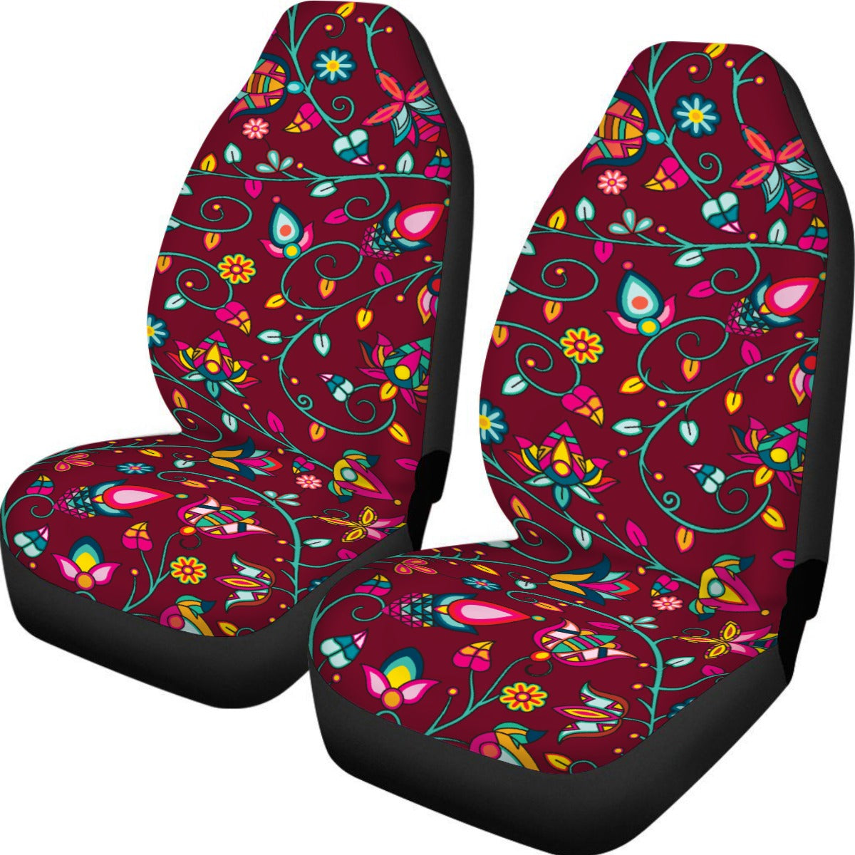 Thorny Path Cranberry Universal Car Seat Cover With Thickened Back