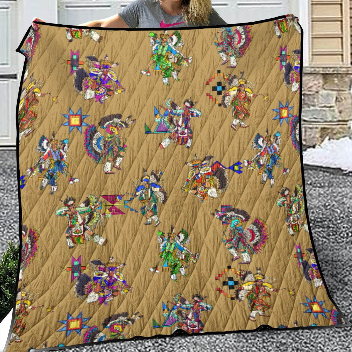 Men's Fancy Dancers Earth Lightweight & Breathable Quilt With Edge-wrapping Strips