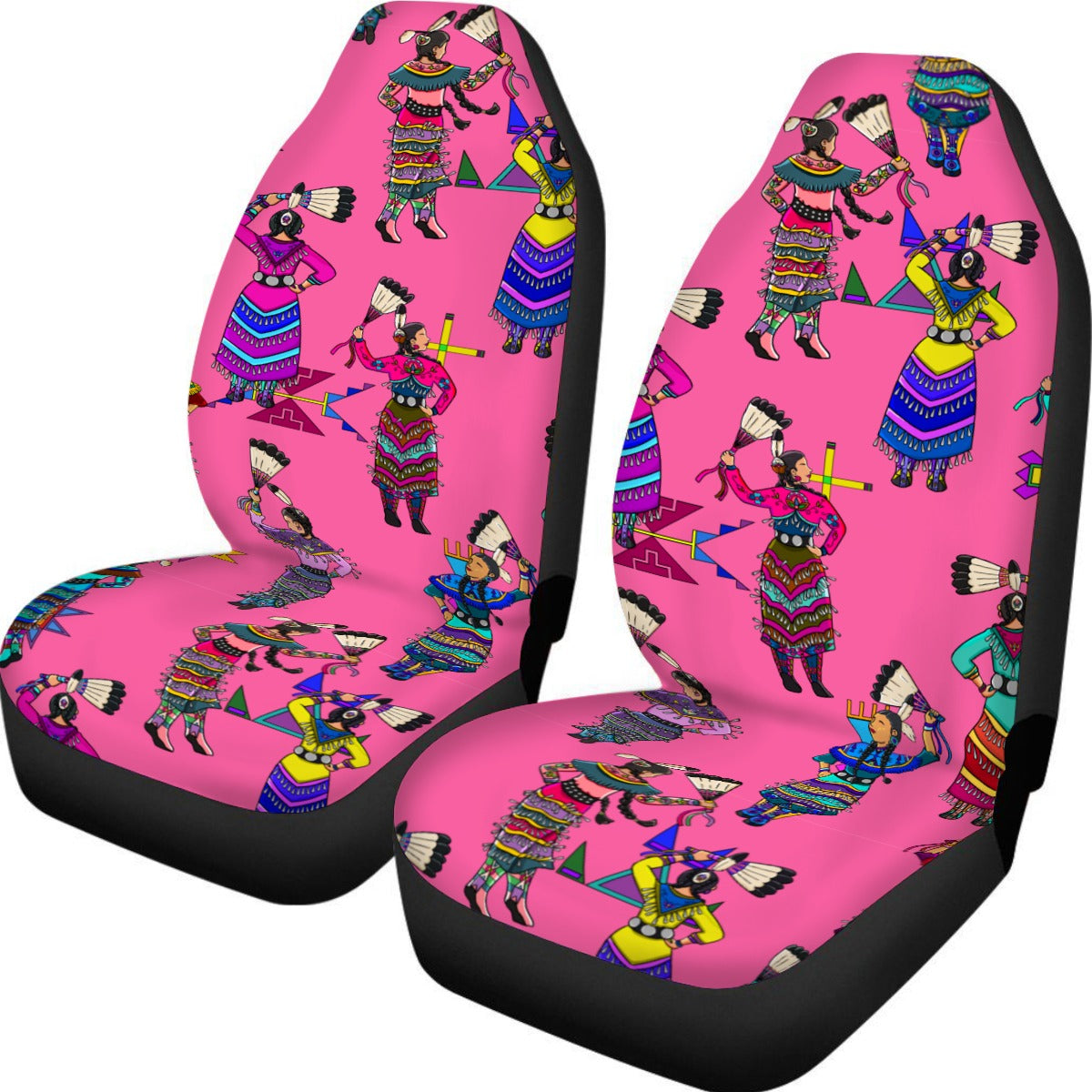 Women's Jingle Dancers Pink Universal Car Seat Cover With Thickened Back