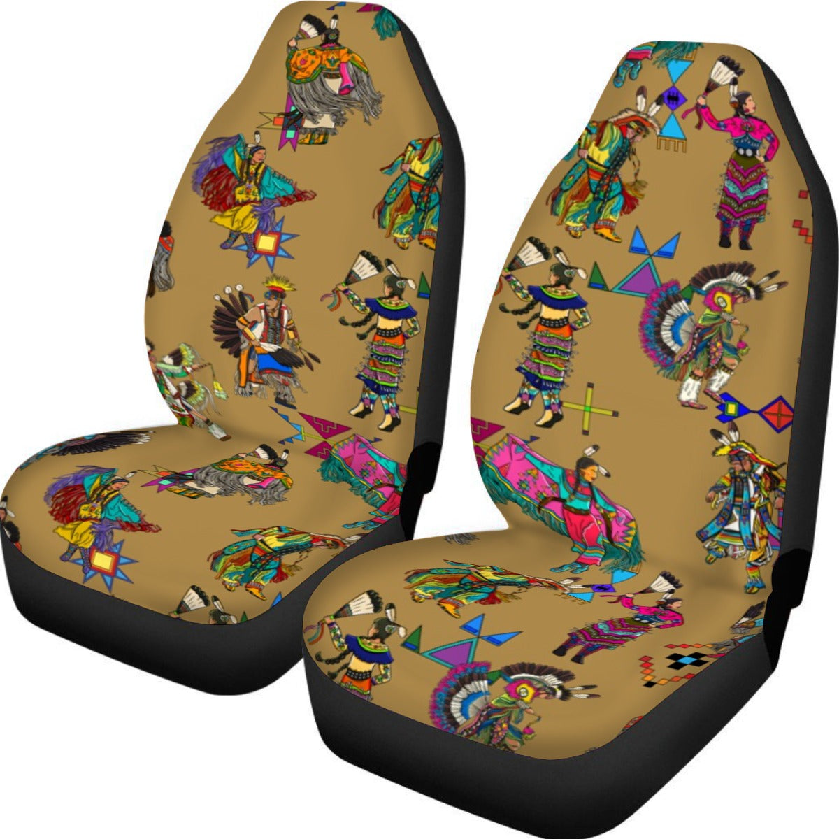 Grand Entry Dancers Earth Universal Car Seat Cover With Thickened Back