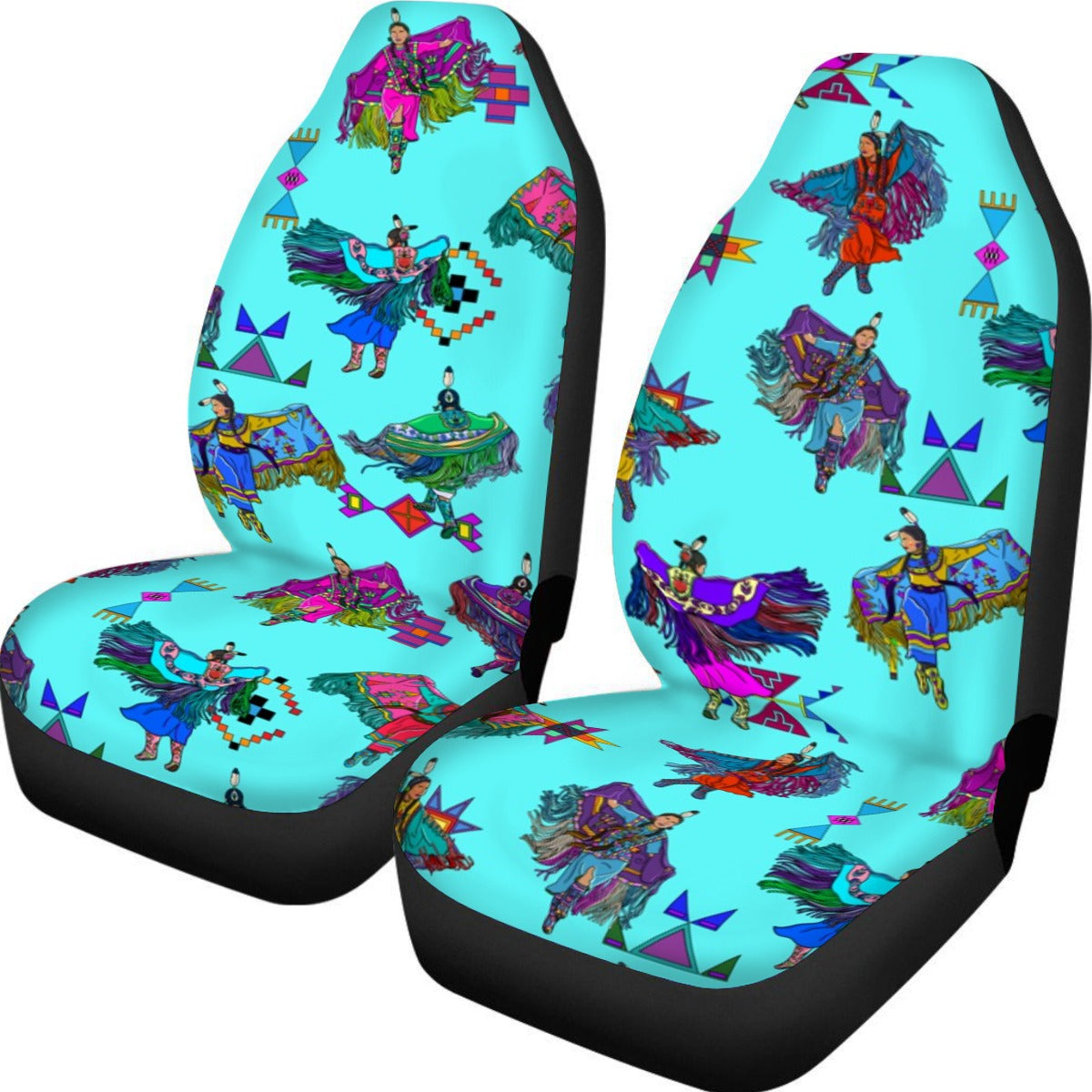 Women's Fancy Dancers Turquoise Universal Car Seat Cover With Thickened Back