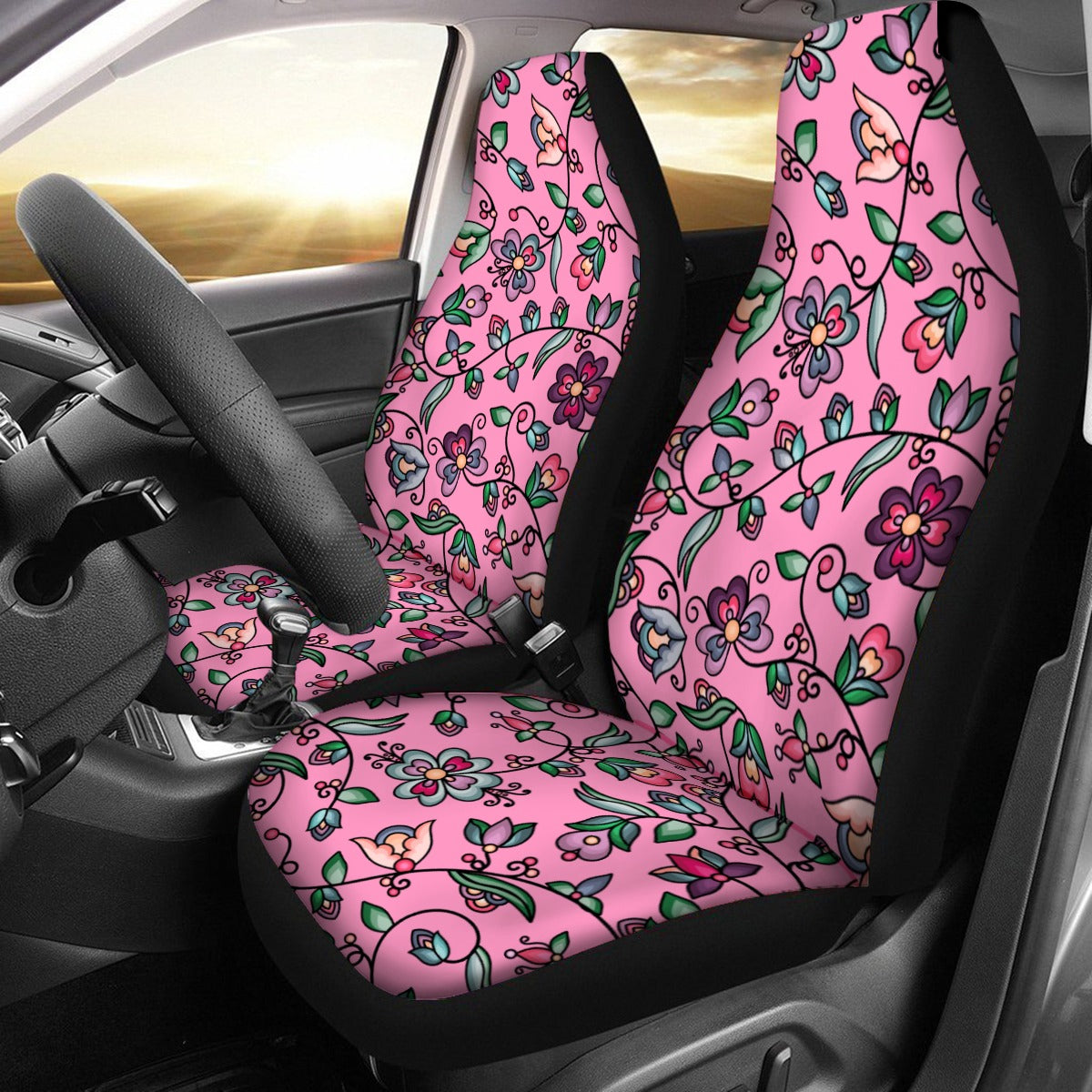 Amber Evening Garland Pink Universal Car Seat Cover With Thickened Back