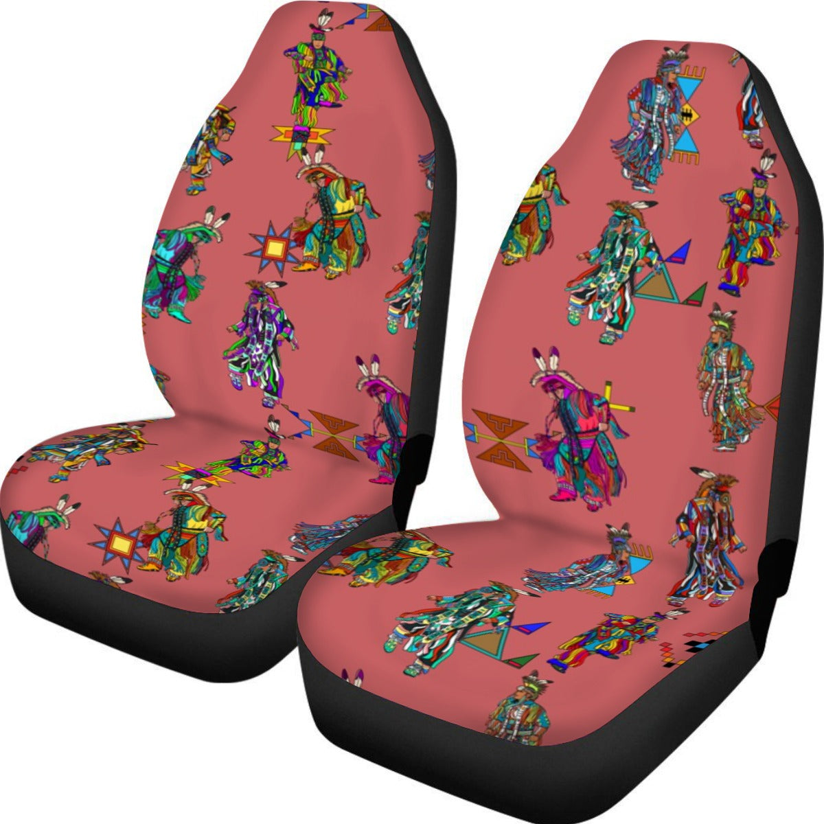 Men's Grass Dancers Terra Cotta Universal Car Seat Cover With Thickened Back