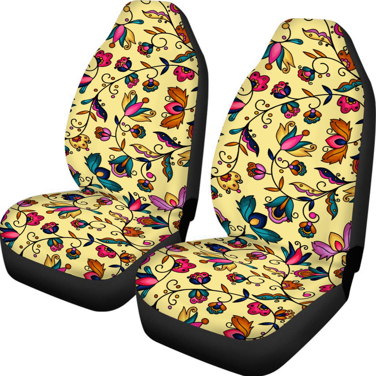 Copper Prairie Petals Yellow Universal Car Seat Cover With Thickened Back