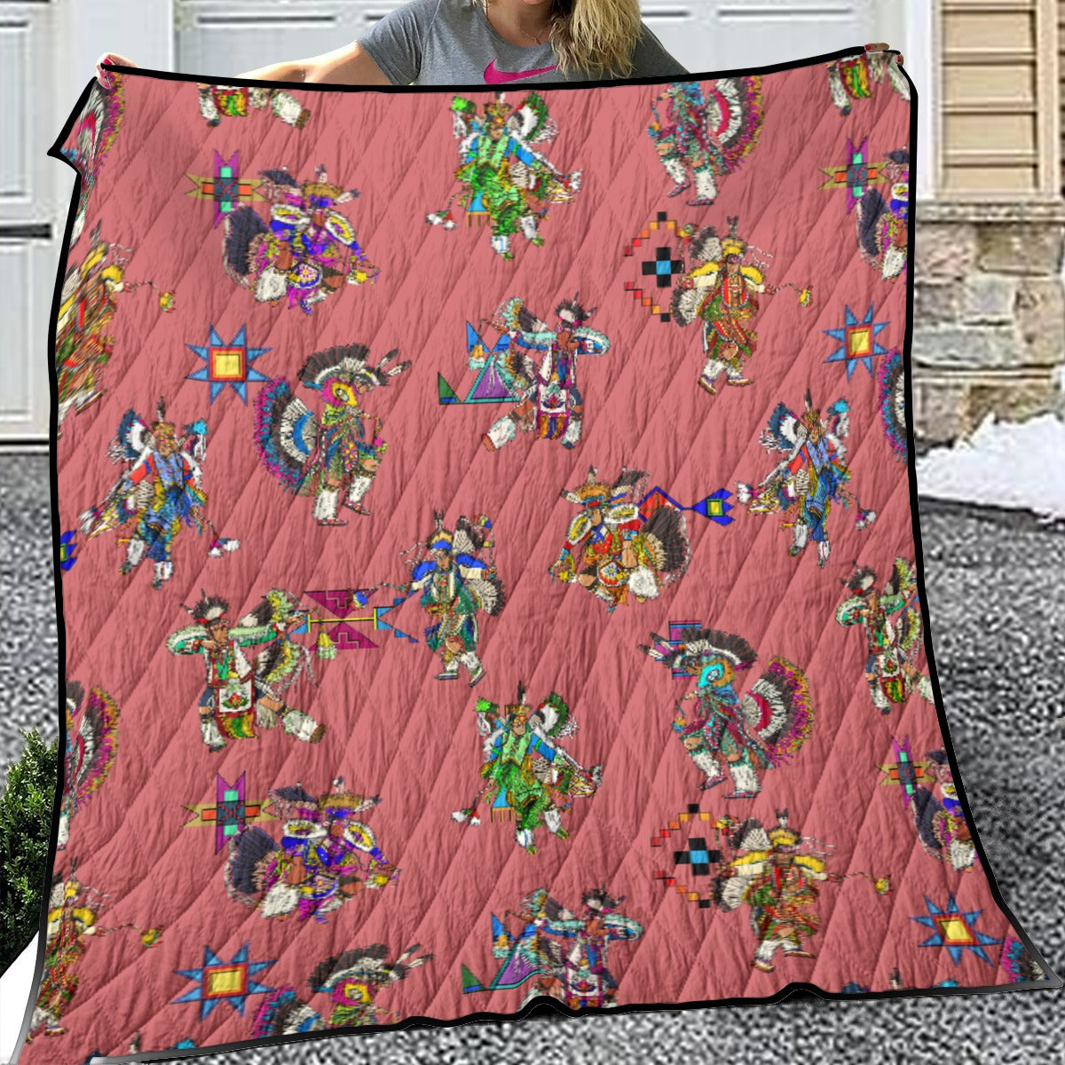 Men's Fancy Dancers Terra Cotta Lightweight & Breathable Quilt With Edge-wrapping Strips