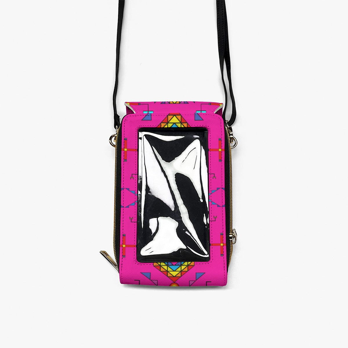 Rainy Chief Rainbow Hot Pink Mobile Phone Chest Bag