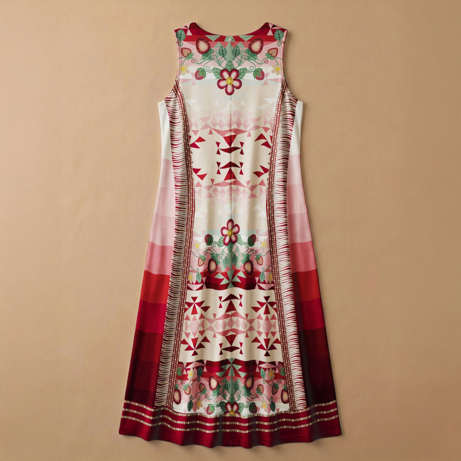 Sacred Strawberry Maroon 2 Women's Sleeveless Long Dress