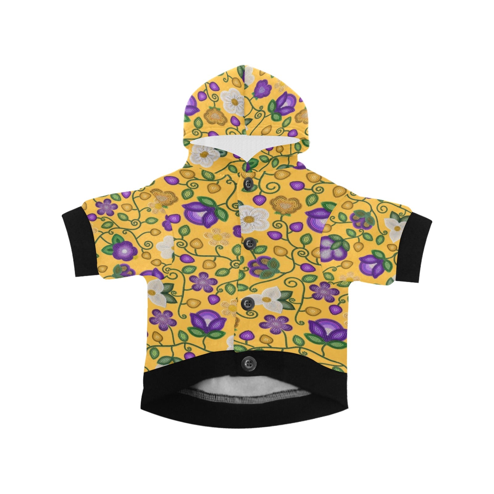 Midnight Moss Bloom Yellow Pet Dog Hoodie