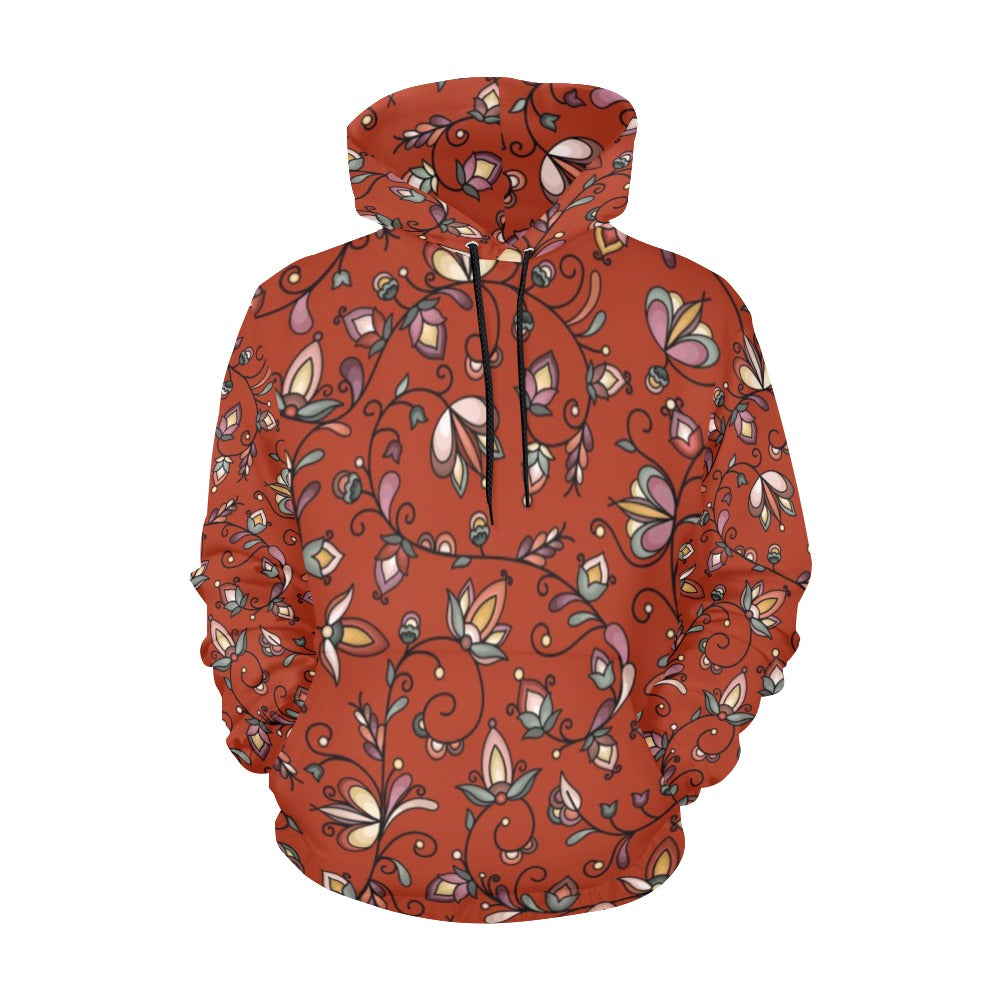 Burnt Sky Petals Red Hoodie for Women (USA Size)