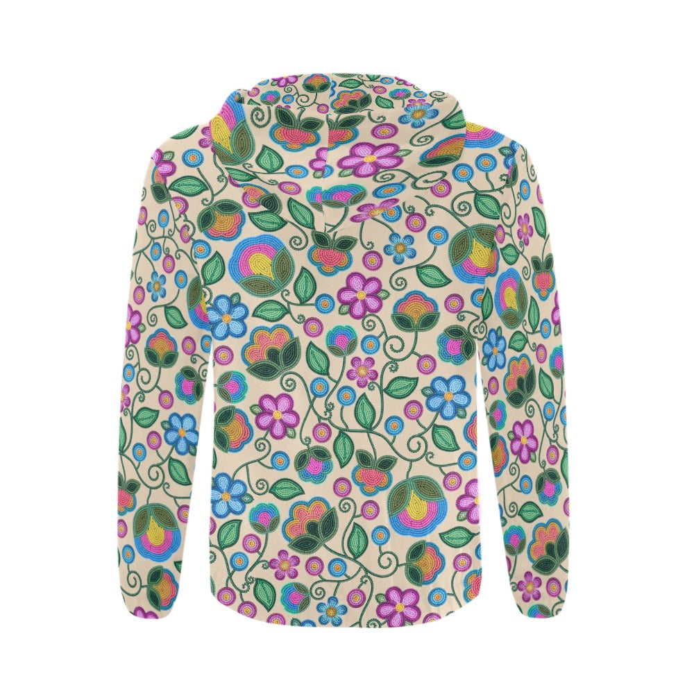 Turquoise Sunbeam Cream Men's Zipper Hoodie