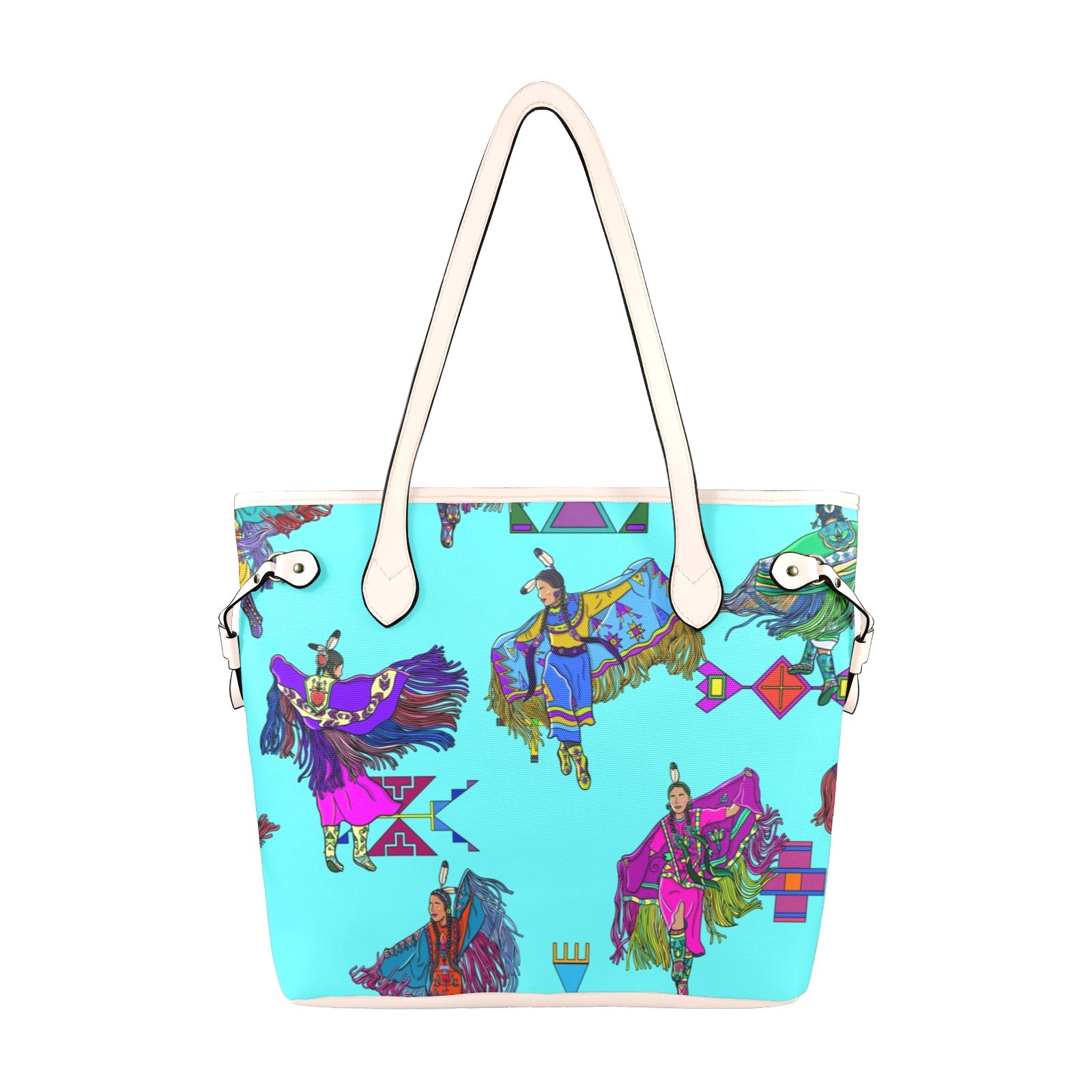 Women's Fancy Dancers Turquoise Clover Canvas Tote Bag