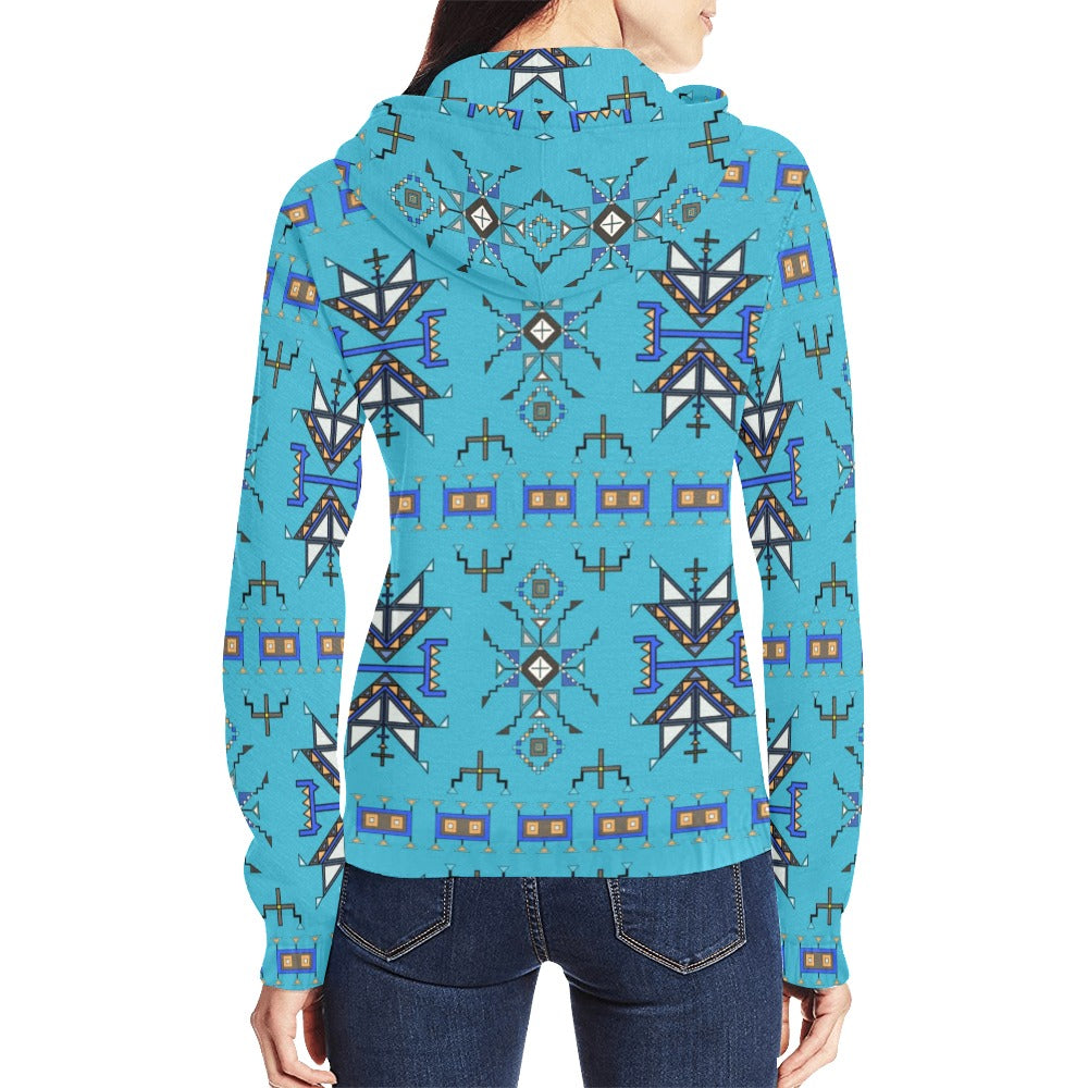 Eagle Strike Blue Full Zip Hoodie for Women