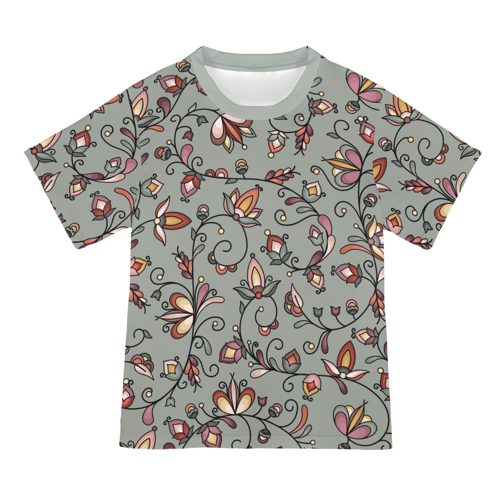 Burnt Sky Petals Green T-shirt for Women