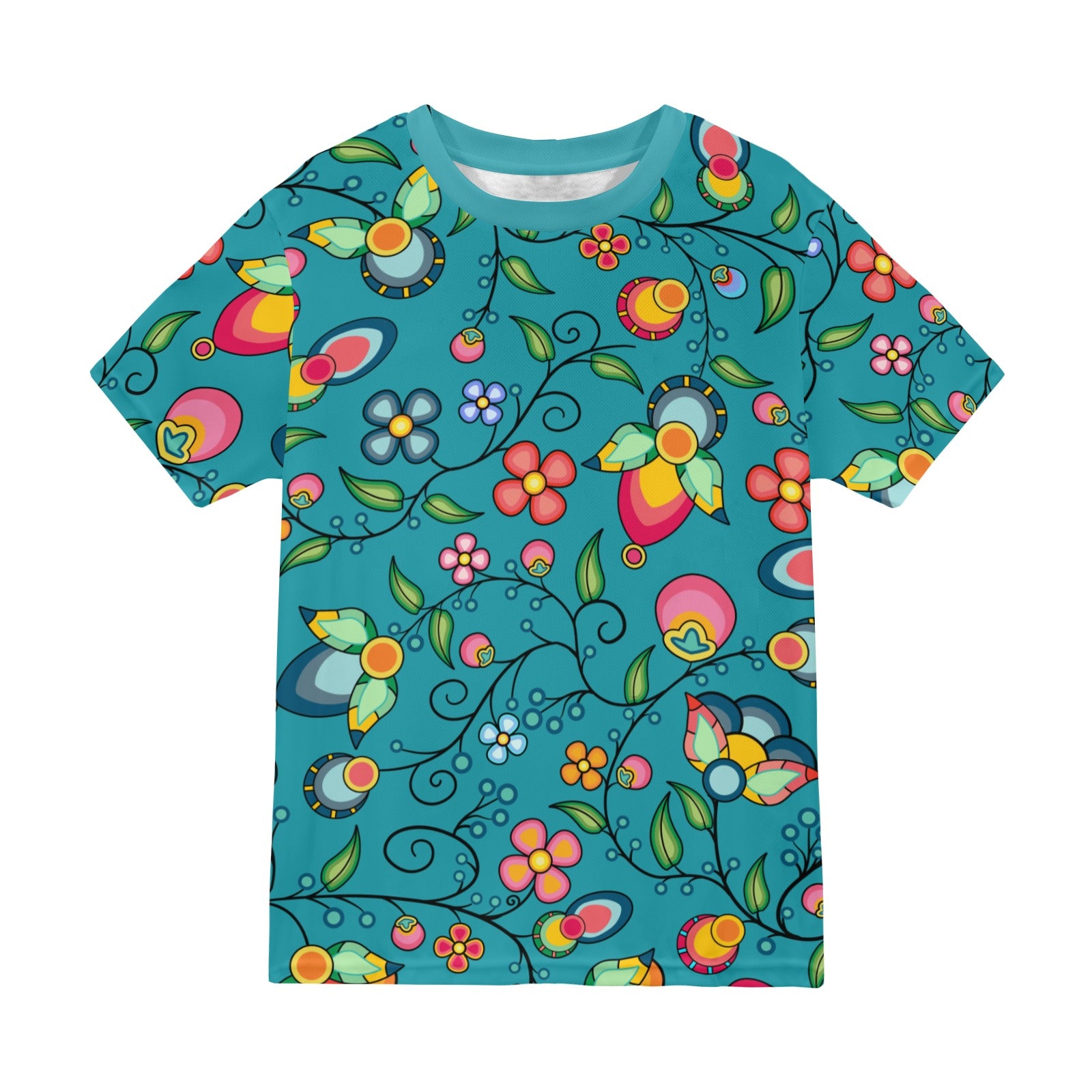 Floral Bounty Teal T-shirt for Men