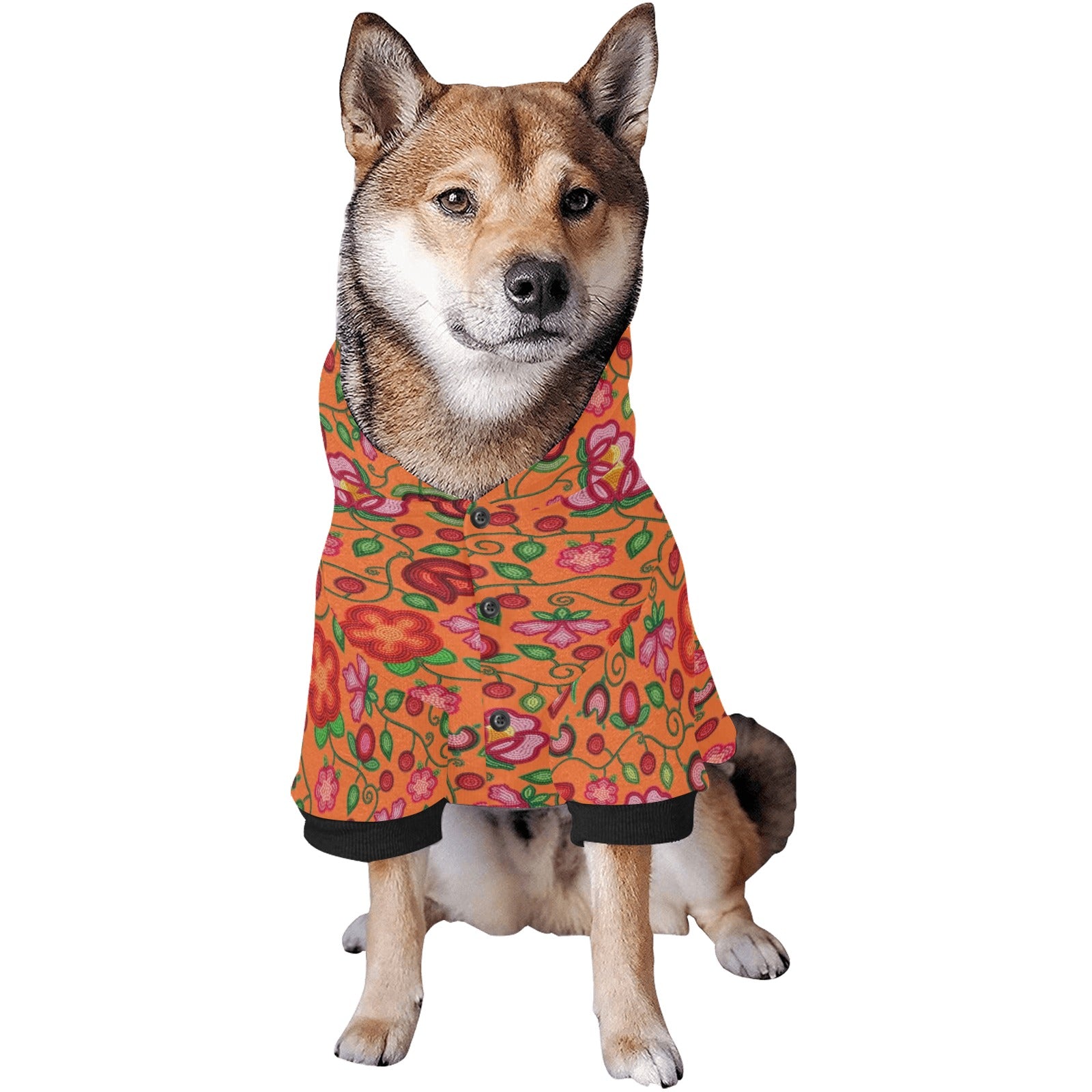 Rose Reverie Orange Pet Dog Hoodie