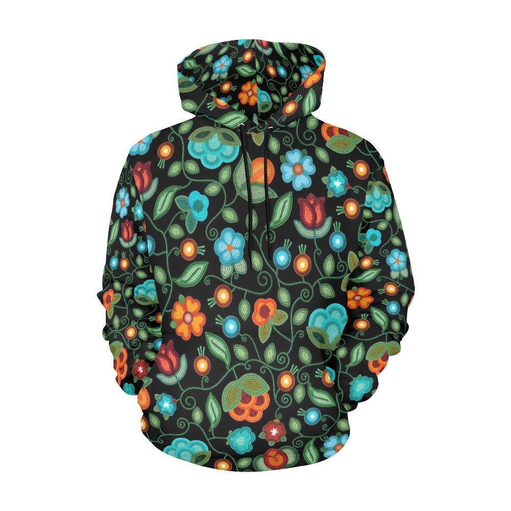 Prairie Fire Petals Black Hoodie for Men (USA Size)
