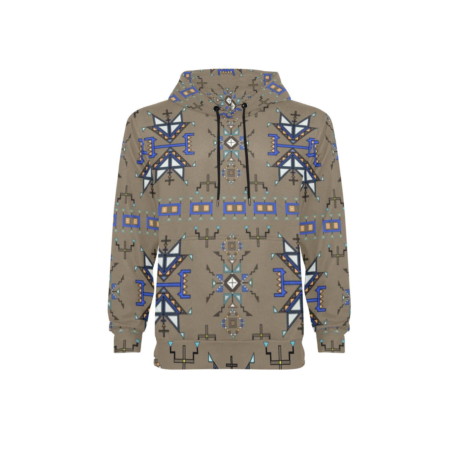 Eagle Strike Brown Men's Long Sleeve Fleece Hoodie