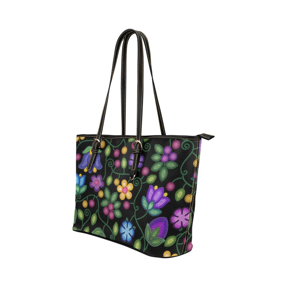 Bloom Uplift Black Leather Tote Bag/Large