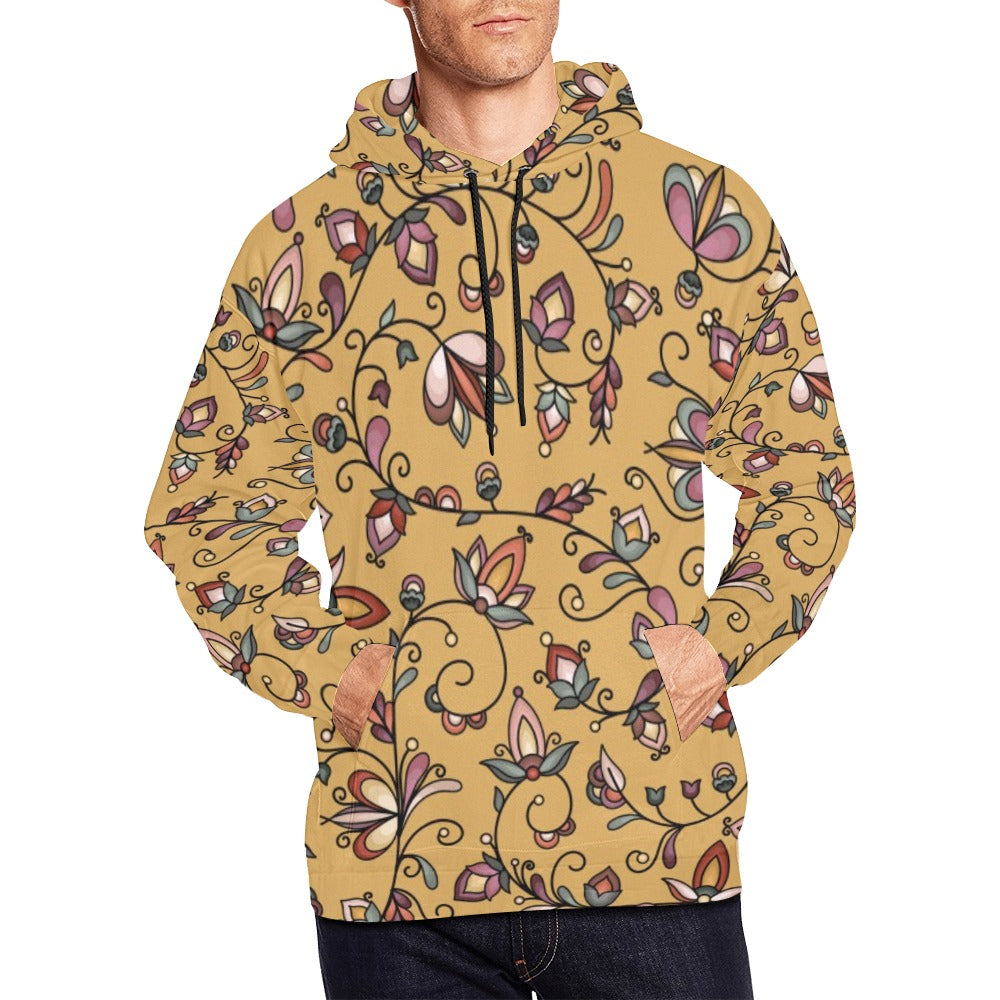 Burnt Sky Petals Gold Hoodie for Men (USA Size)