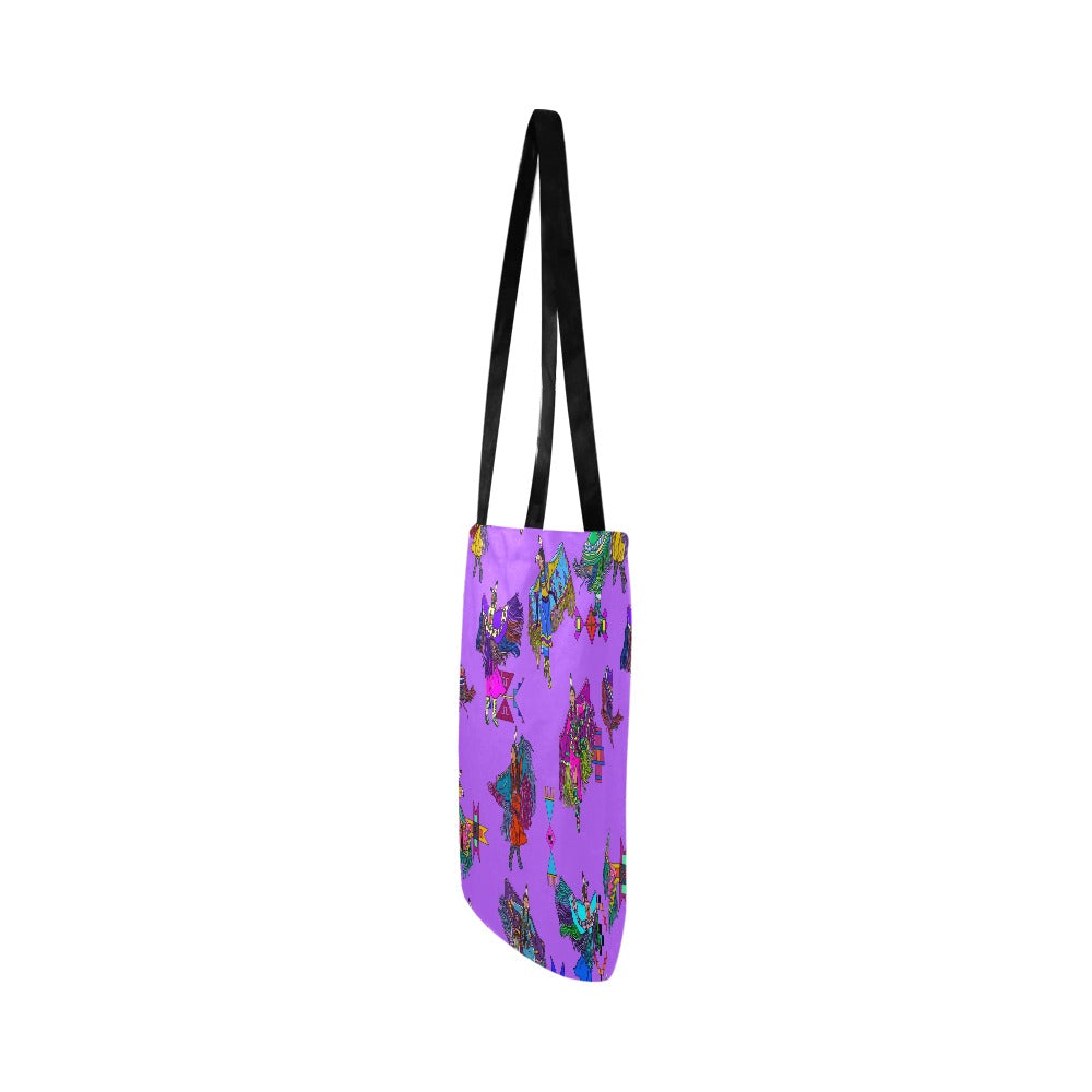 Women's Fancy Dancers Purple Reusable Shopping Bag (Two sides)