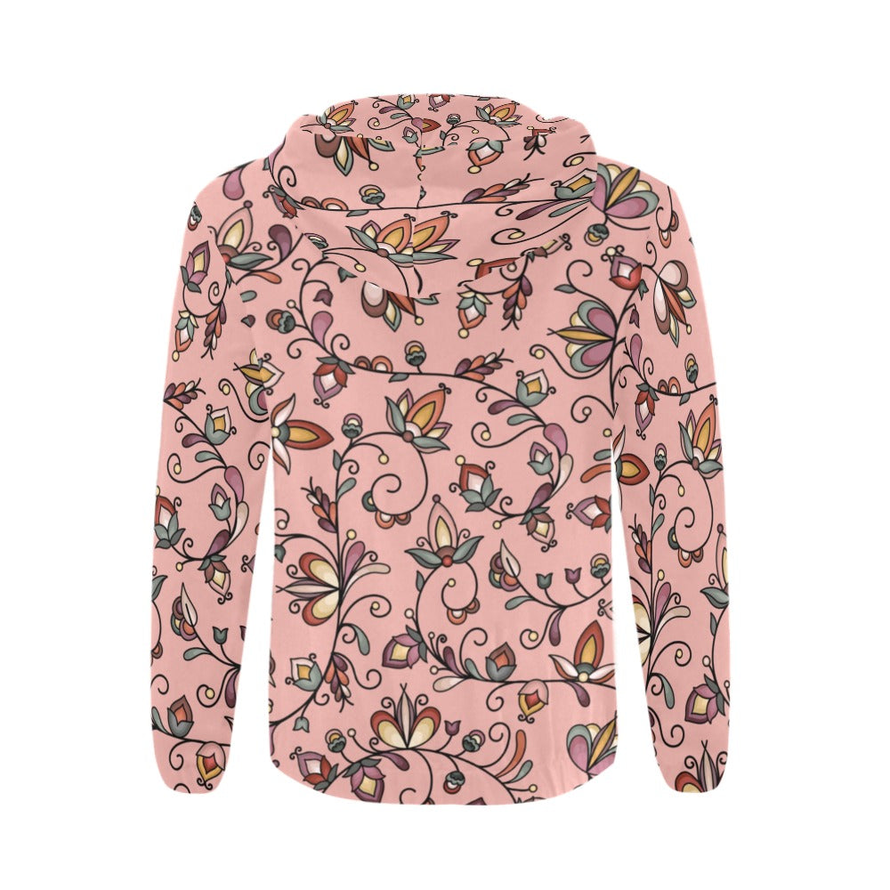 Burnt Sky Petals Peach Men's Zipper Hoodie