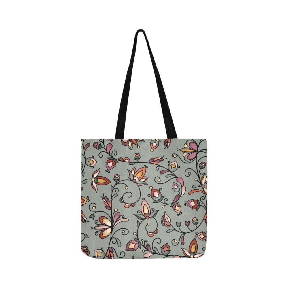 Burnt Sky Petals Green Reusable Shopping Bag (Two sides)