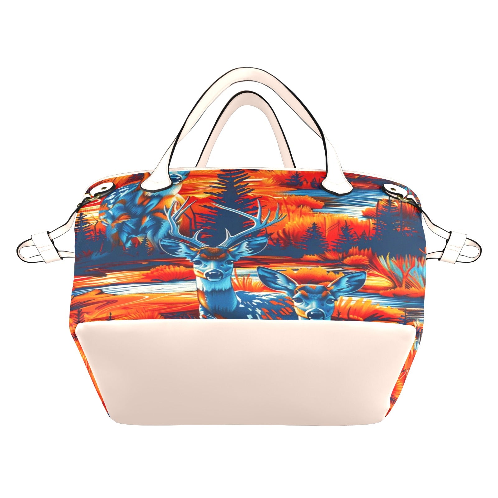 Deer Family Clover Canvas Tote Bag