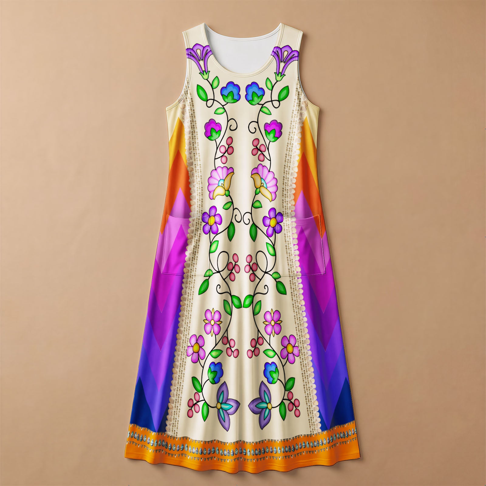 Grandmother's Legacy Orange 2 Women's Sleeveless Long Dress